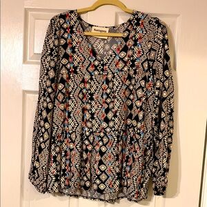 Savanna Jane Multicolor Geometric Blouse NWOT Medium